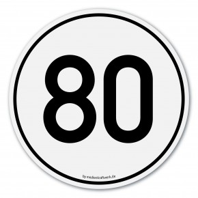 Geschwindigkeitsschild nach § 58 StVZO - 80 km/h - nicht retroreflektierend 