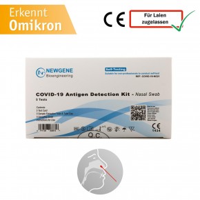 COVID-19 NEWGENE Antigen-Nasal Laien-Schnelltest (Selbsttest) CE zertifiziert (5 Stück)