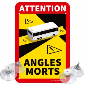 Toter Winkel - Angles Morts "Bus" - Schild Set