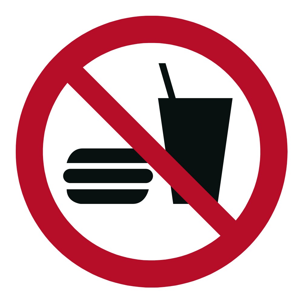 Verbotsschild Essen und trinken verboten - P022 - hier ...