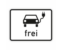 Nur elektrisch betriebene Fahrzeuge frei - Zusatzschild