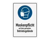 Poster oder Hinweisschild - Maskenpflicht - Betriebsgelaende