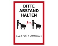 Poster „Bitte Abstand halten“ für Kundenstopper DIN A1 auf PVC-Plane