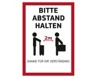 Poster „Bitte Abstand halten“ für Kundenstopper DIN A1 auf Fotopapier 170g - Motiv Koffer