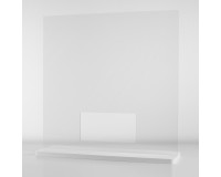 Spuckschutzwand / Niesschutz / Hygieneschutz als Tischaufsteller - 60 x 60 cm