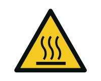 Warnschild Warnung vor heißer Oberfläche - W017