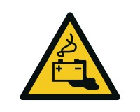 Warnschild Warnung vor Gefahren durch Batterien - W026