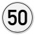 Geschwindigkeitsschild nach § 58 StVZO - 50 km/h - nicht retroreflektierend 