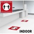 Fußbodenaufkleber mit Hygienehinweis - Bitte Abstand Halten - 40 x 40 cm  - Indoor - DEUTSCH