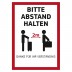 Poster „Bitte Abstand halten“ für Kundenstopper DIN A1 auf PVC-Plane - Motiv Koffer